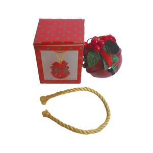 Vintage Holiday Jingle Ball Ornament WIth Box